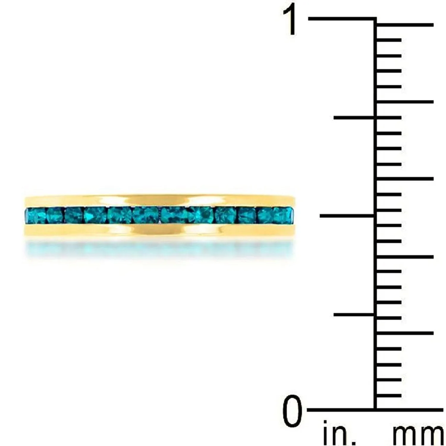 WildKlass Stylish Stackables Turquoise Crystal Gold Ring