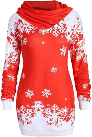 Women Christmas Sweatshirts Casual Novelty Party Slim Tunic Jumper Dress Lightweight Bag Hip Midi Pullover Dress