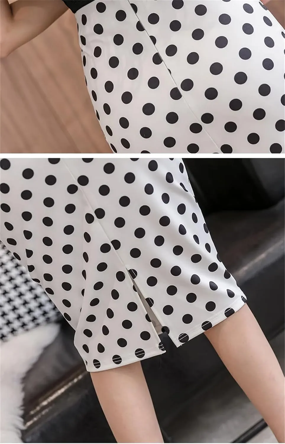 Women Printed Skirts White Long Pencil Skirt Clothing Sexy High Waist Office Bodycon Black Skirt