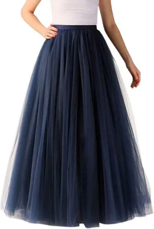 Women's A-Line High Waisted Midi Skirt Skirts for Women Pleated Princess Mesh Women Skirt Dancing Skirt Circle