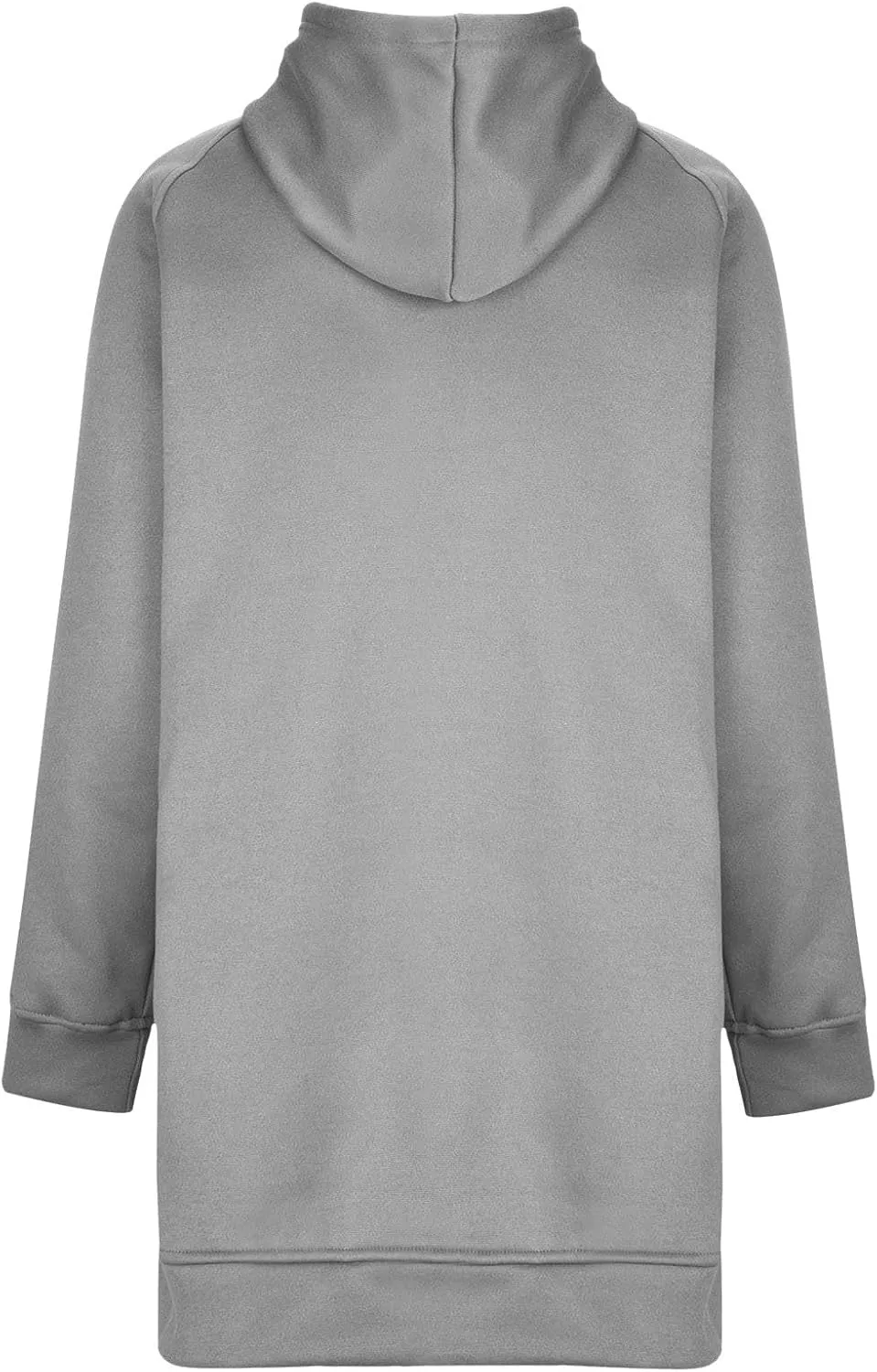 Women's Casual Long Hoodies Oversized Thick Fleece Solid Color Hooded Sweatshirt Pullover Side Split High Low Hem Tops