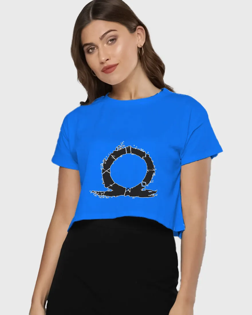Womens Cropped TShirt Gaming God Of War Logo