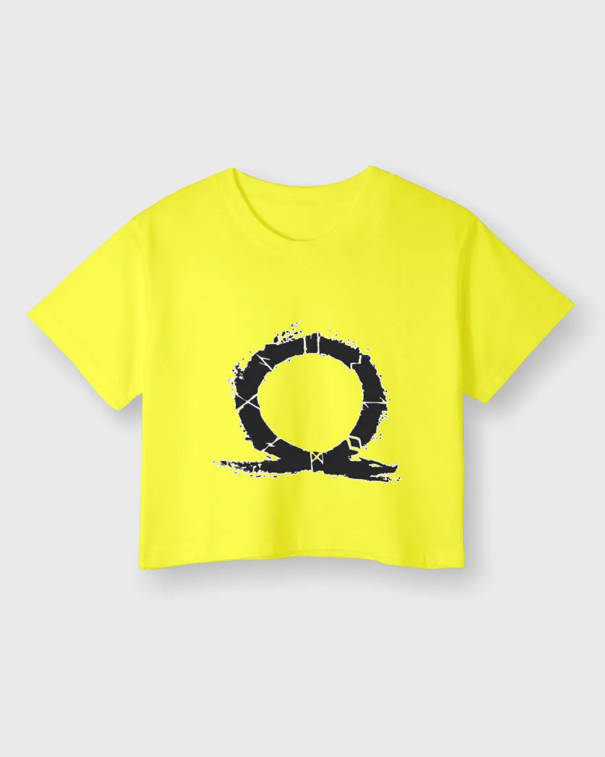 Womens Cropped TShirt Gaming God Of War Logo