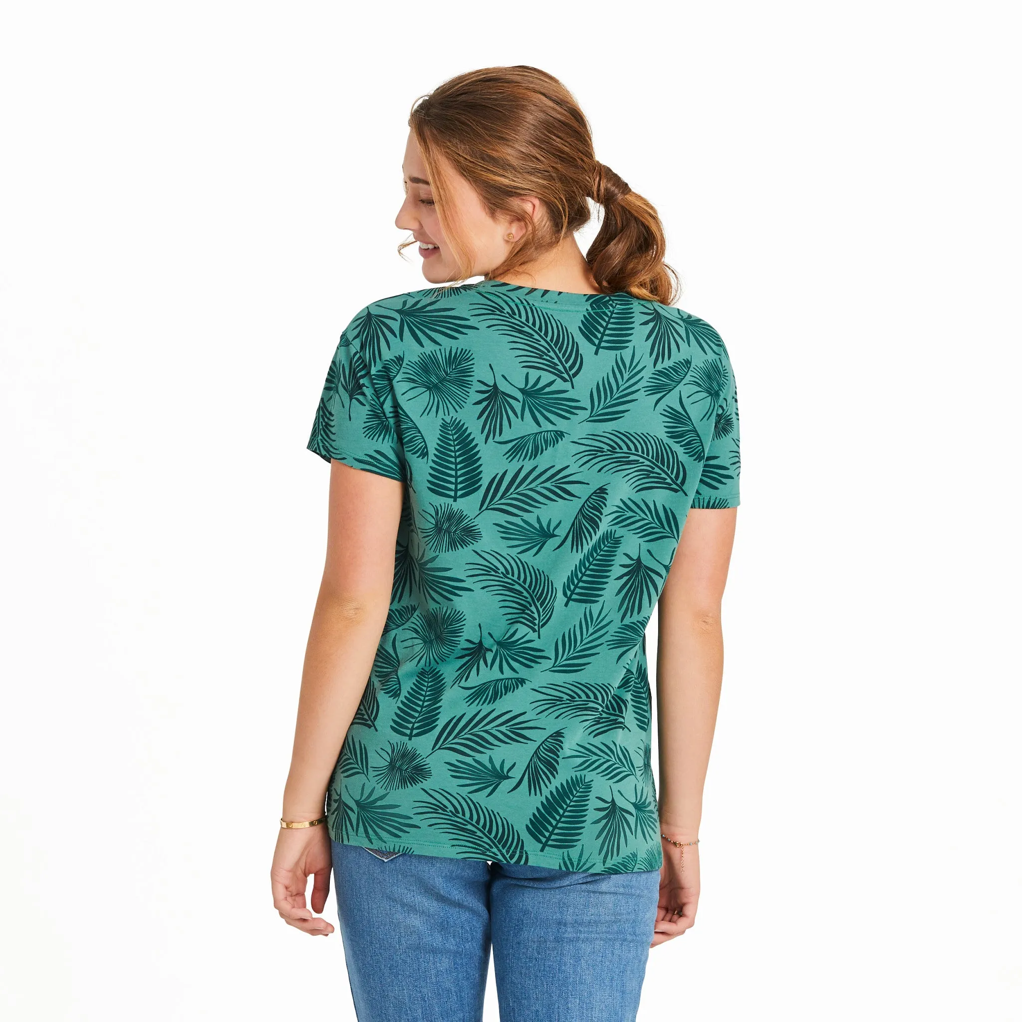 Women's Falling Ferns Pattern Crusher-LITE Easy Vee