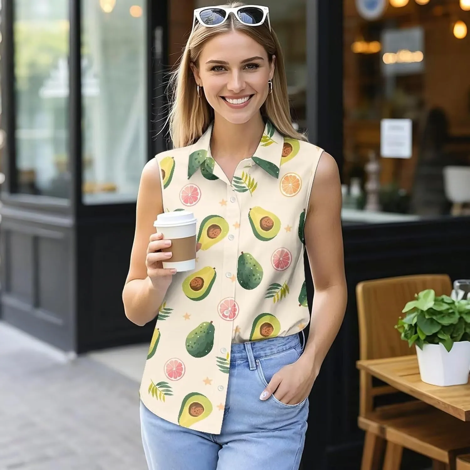 Women's Sleeveless Golf Shirts Quick Dry Casual Button Down Athletic Tank Tops Workout Blouse T Shirt