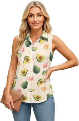 Women's Sleeveless Golf Shirts Quick Dry Casual Button Down Athletic Tank Tops Workout Blouse T Shirt
