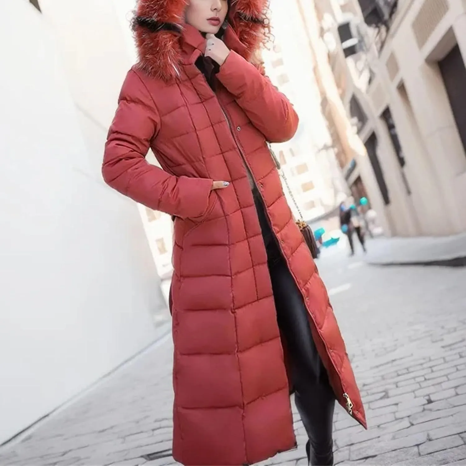 Women's With Hood Belt Thick Jackets Winter Jacket Female Warm Down Cotton Padded Black Parkas Long Quilted Coat