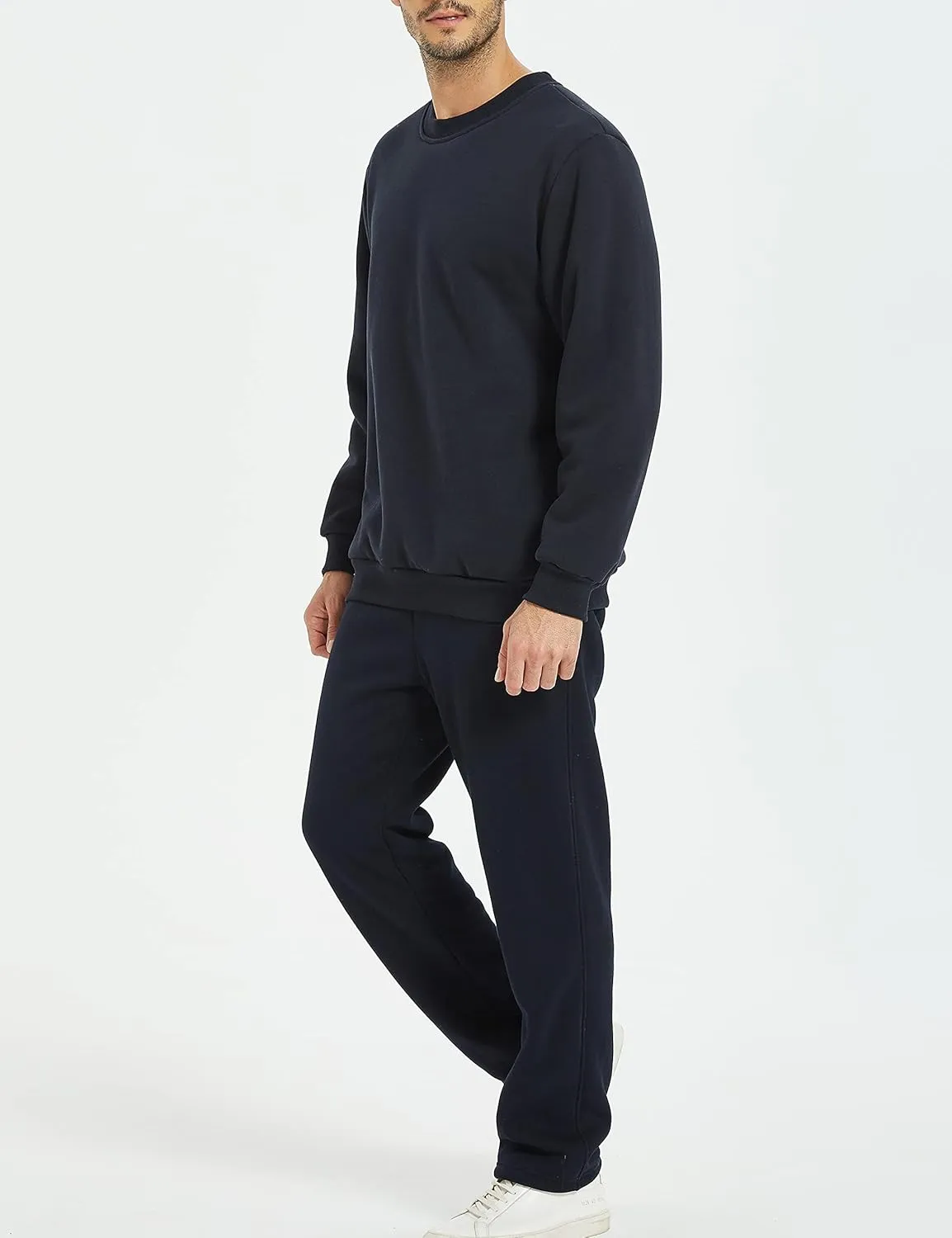 Yeokou Mens Fashion Warm Fleece Crewneck Sweatshirt Thick Sherpa Lined Pullover Tops