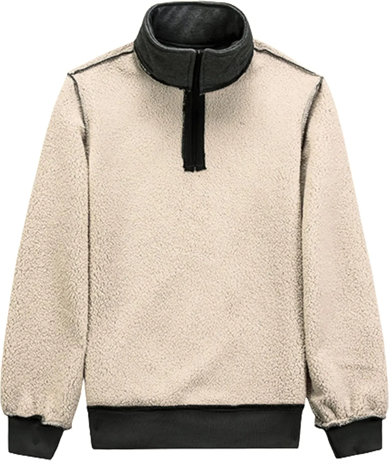 Yeokou Mens Fashion Warm Fleece Crewneck Sweatshirt Thick Sherpa Lined Pullover Tops