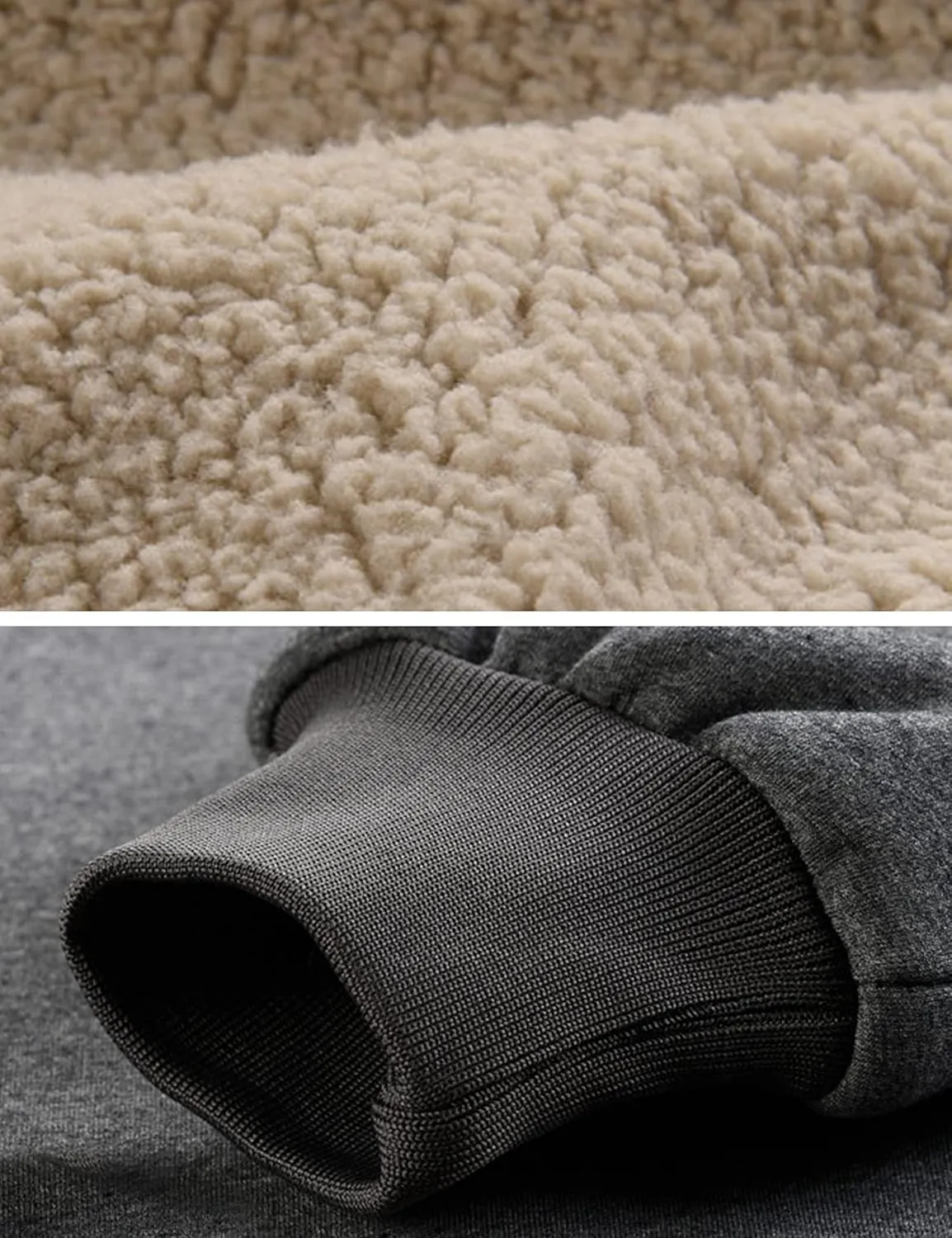 Yeokou Mens Fashion Warm Fleece Crewneck Sweatshirt Thick Sherpa Lined Pullover Tops
