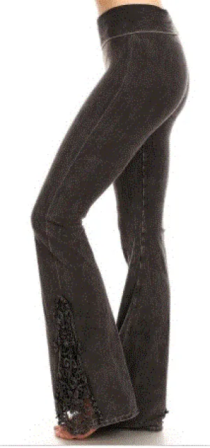 Yoga Pants with Lace Inserts