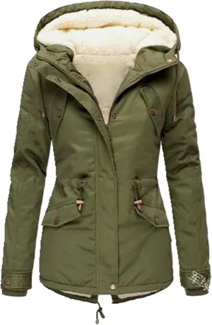ZBYY Winter Coats for Women Warm Sherpa Fleece Lined Hooded Zip Up Quilted Down Jacket Parka Outwear with Pockets