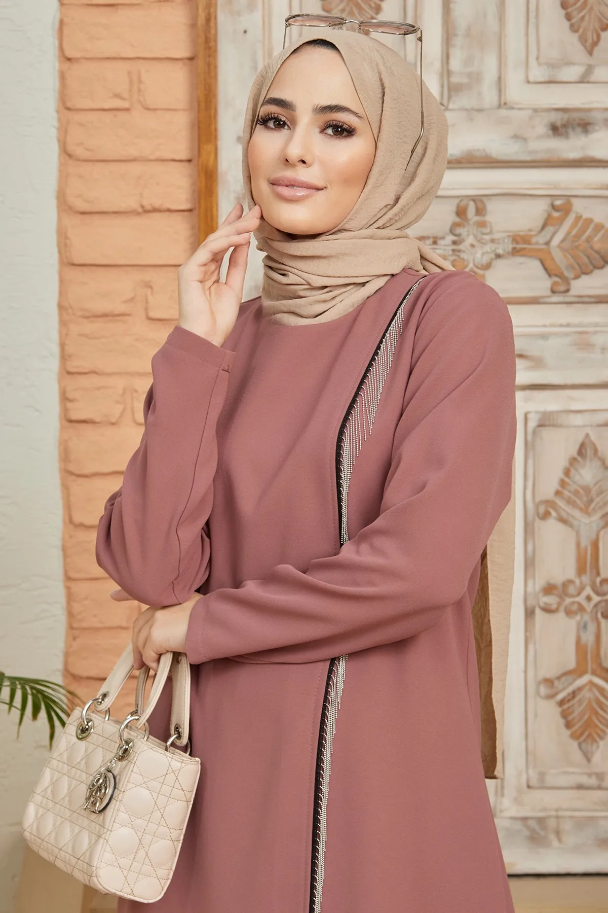 ZRF Women Chain Detailed Tunic Pants Set - Rose Pink - Borgerhout